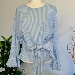 *SOLD* Pleione Romantic Striped Blouse - Blue - M